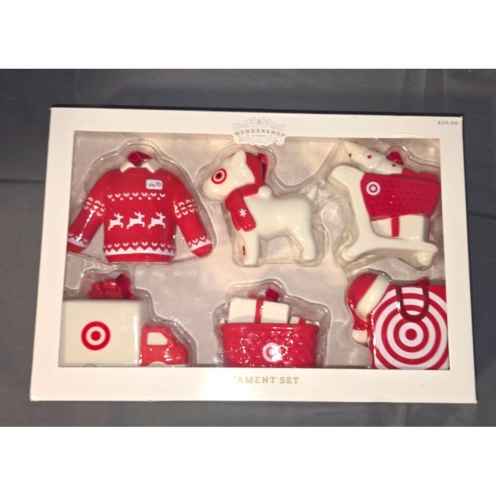 Target Ornament Set 6 Count New in Package Dog Sweater Truck Unique